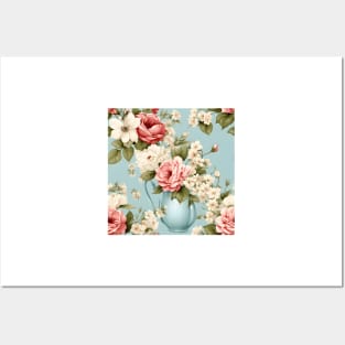 Shabby Chic Flowers Pattern 2 Posters and Art